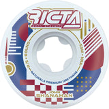 Ricta Shanahan Flux Round Skateboard Wheels - White 53mm