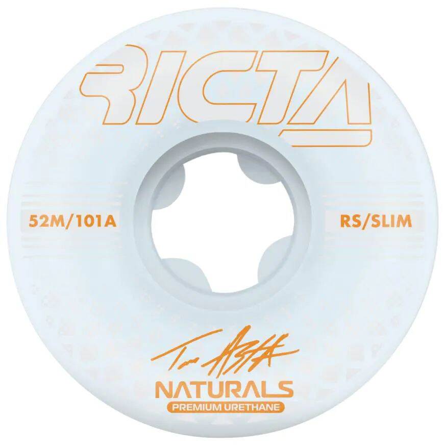 Ricta Asta Reflective Naturals Slim Skateboard Wheels - White 52mm