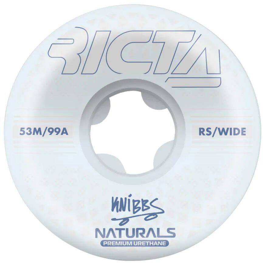 Ricta Knibbs Reflective Naturals Wide Skateboard Wheels - White 53mm