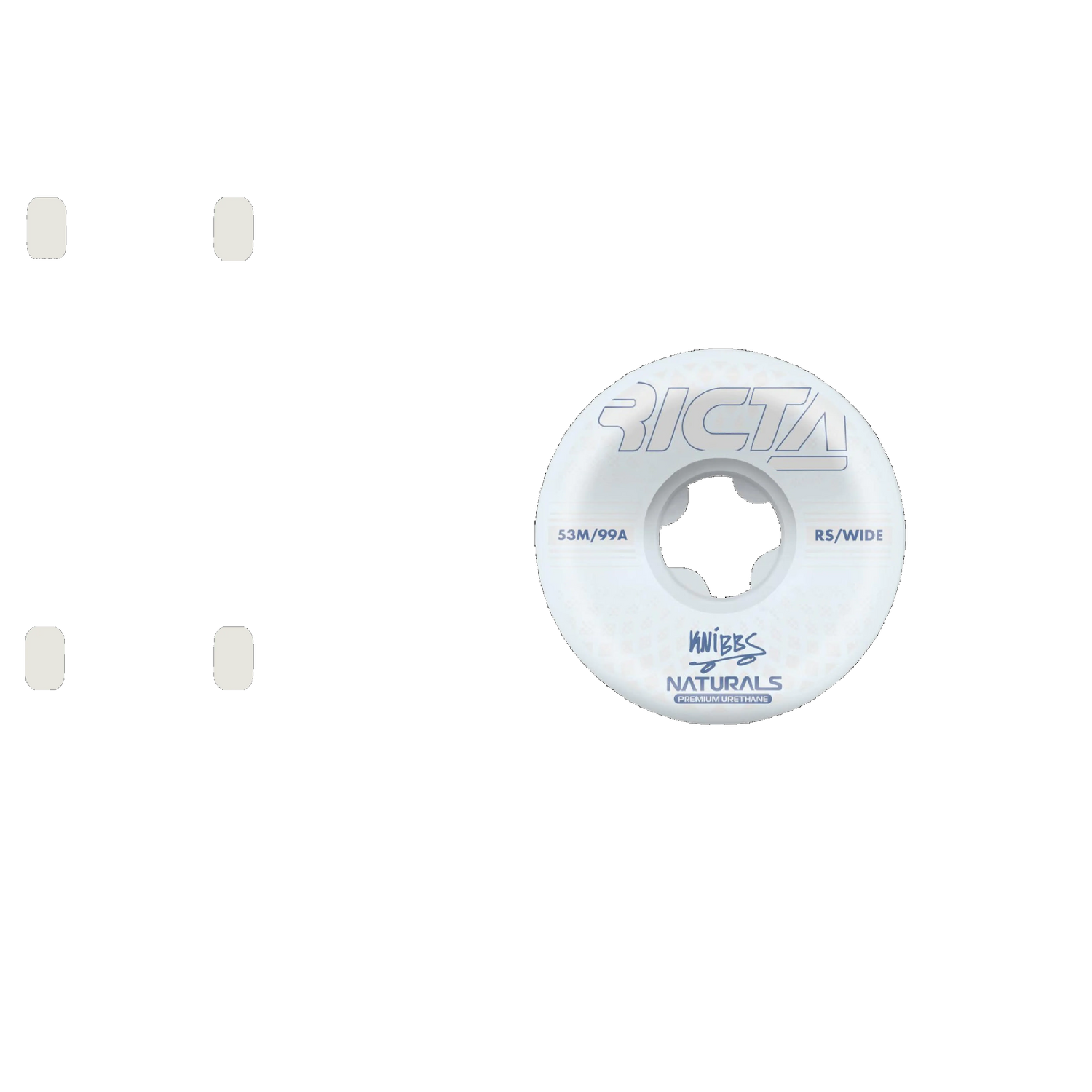 Ricta Knibbs Reflective Naturals Wide Skateboard Wheels - White 53mm