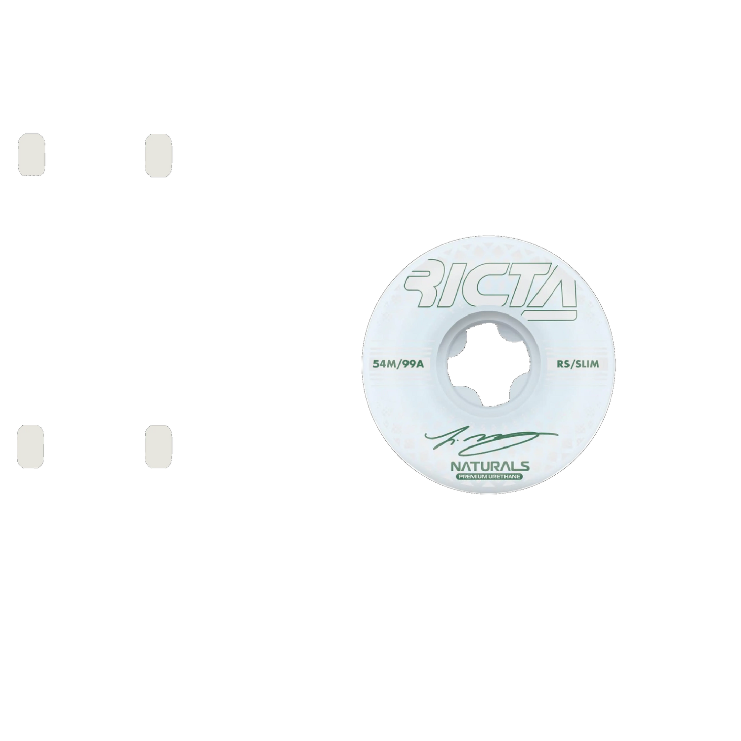 Ricta McCoy Reflective Naturals Slim Skateboard Wheels - White 54mm