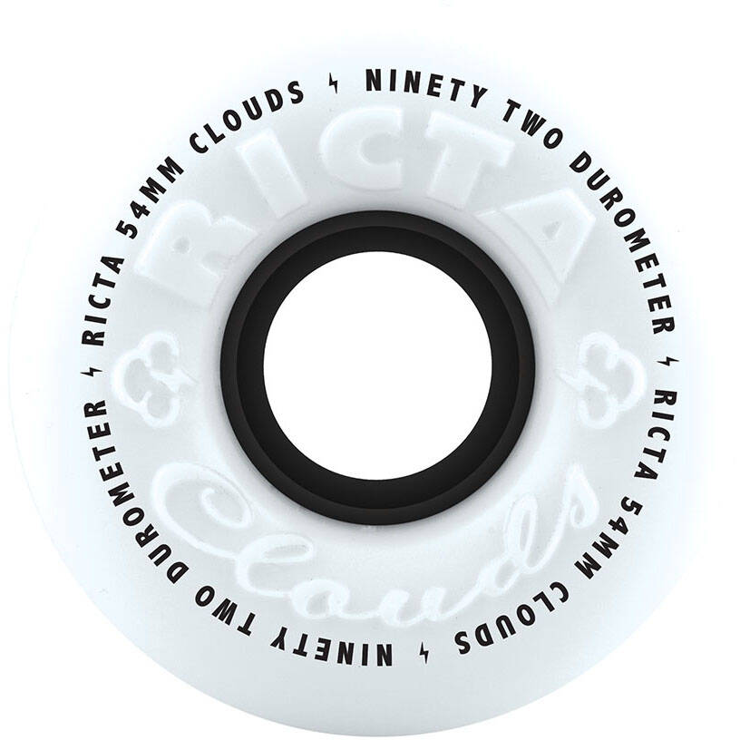 Ricta Clouds 92a Skateboard Wheels - White/Black 54mm