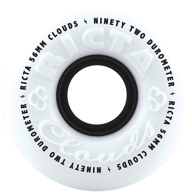 Ricta Clouds 92a Skateboard Wheels - White/Black 56mm
