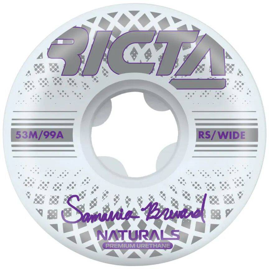 Ricta Brevard Reflective Naturals Wide 99a Skateboard Wheels - White 53mm