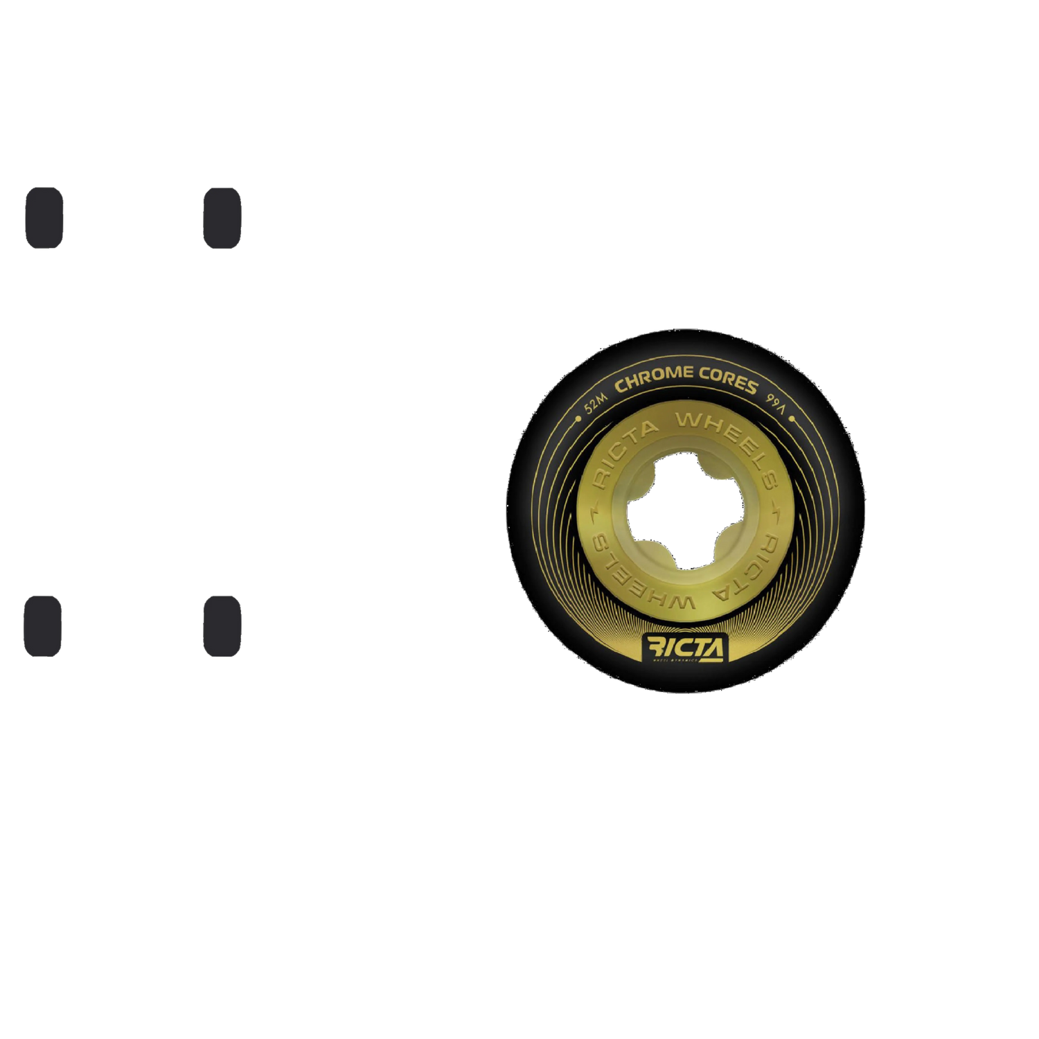 Ricta Chrome Core 99a Skateboard Wheels - Black/Gold 52mm