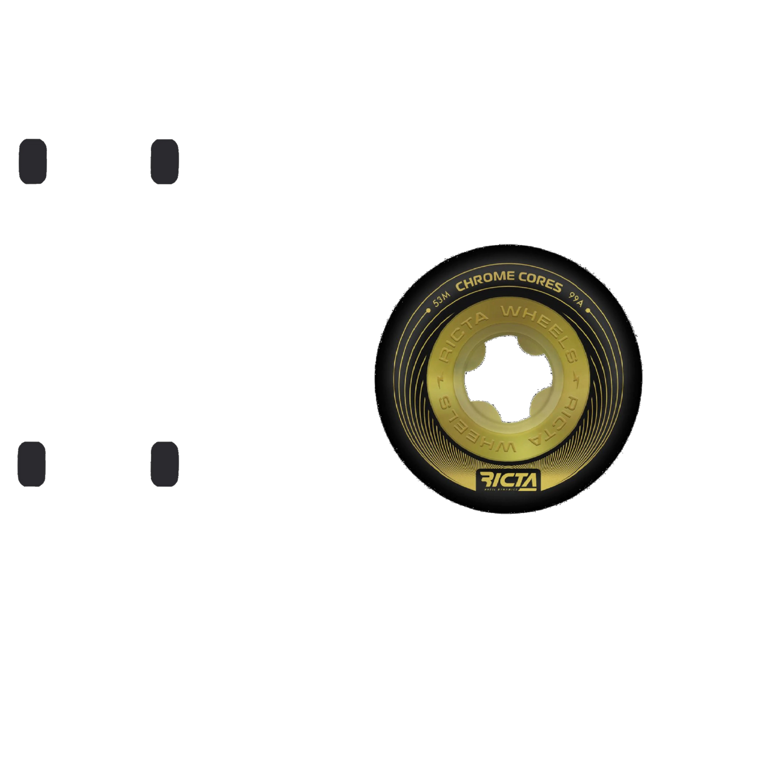 Ricta Chrome Core 99a Skateboard Wheels - Black/Gold 53mm