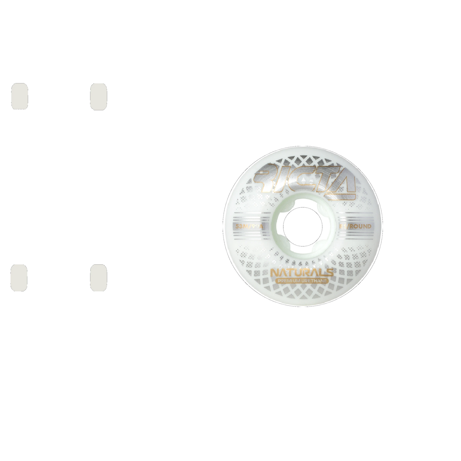 Ricta Reflective Naturals Round 99a Skateboard Wheels - White 53mm