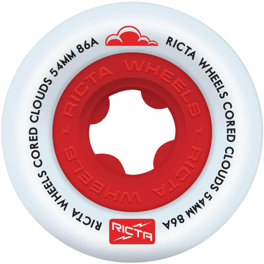 Ricta Cored Clouds Skateboard Wheels - Red 54mm