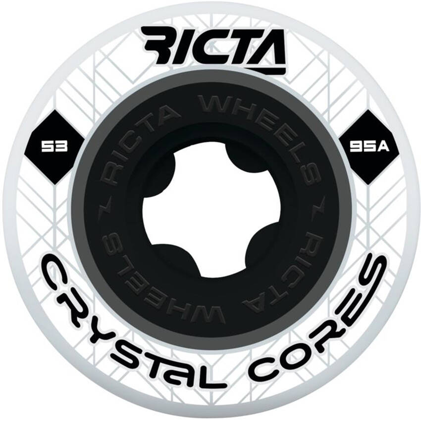 Ricta Crystal Cores 95a Skateboard Wheels - White 53mm
