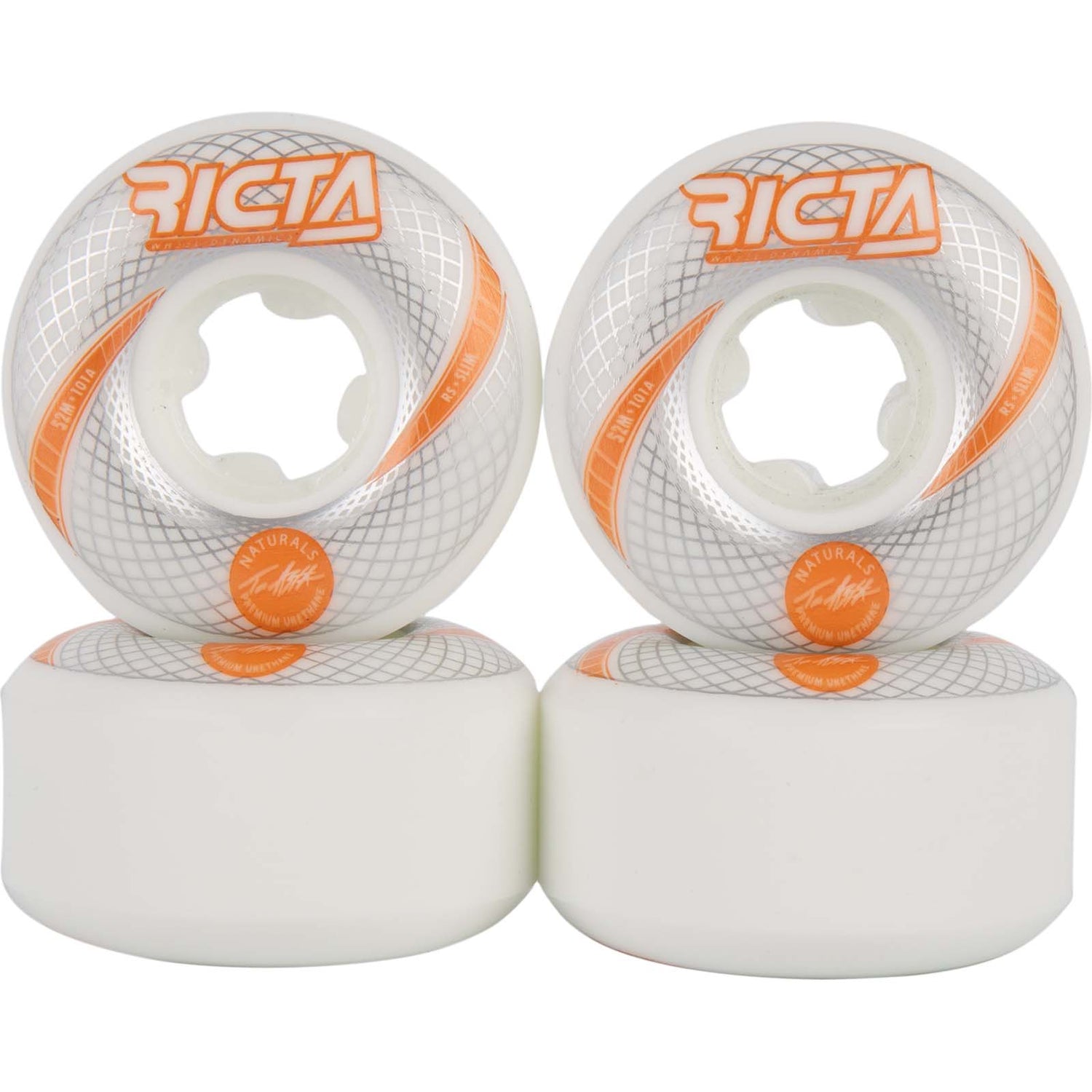 Ricta Asta Vortex Naturals Slim Skateboard Wheels - White 52mm