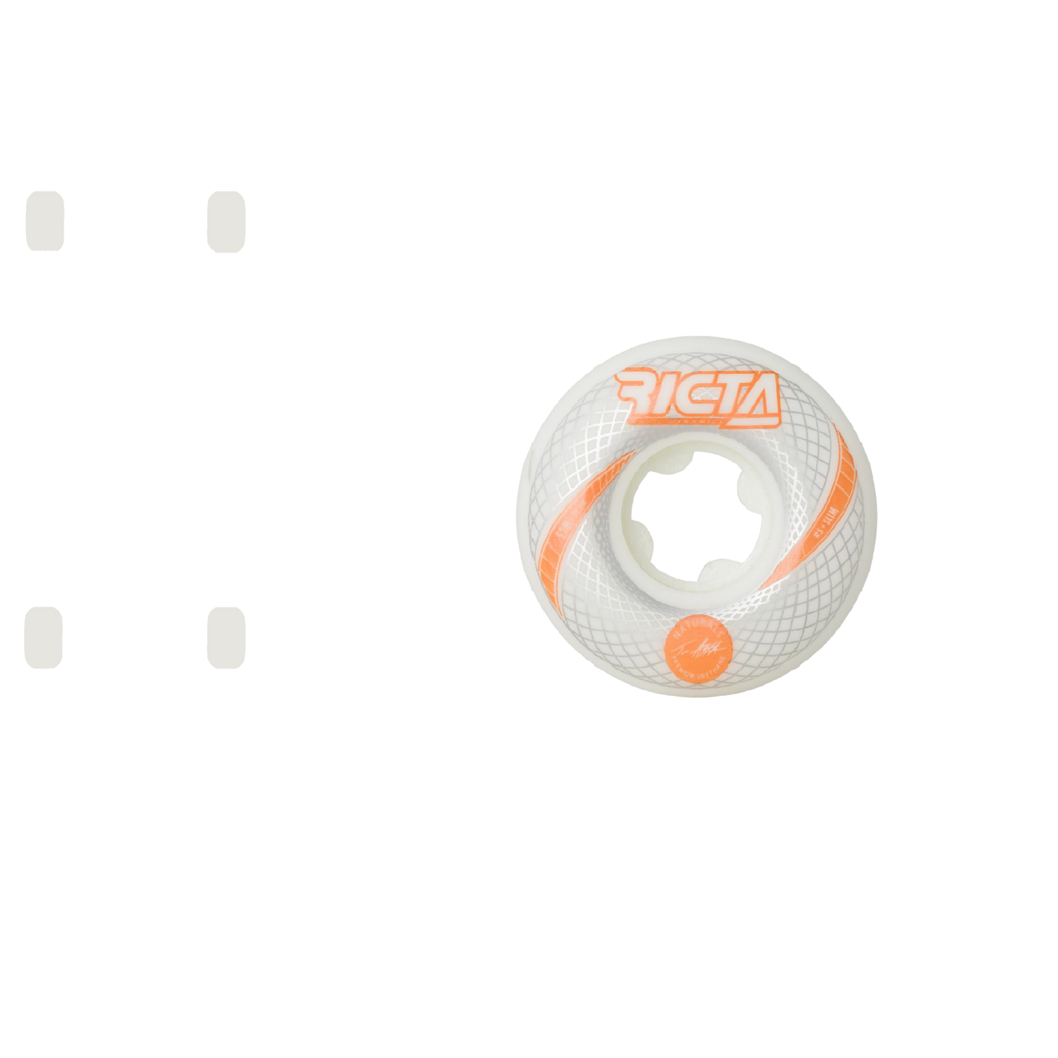 Ricta Asta Vortex Naturals Slim Skateboard Wheels - White 52mm