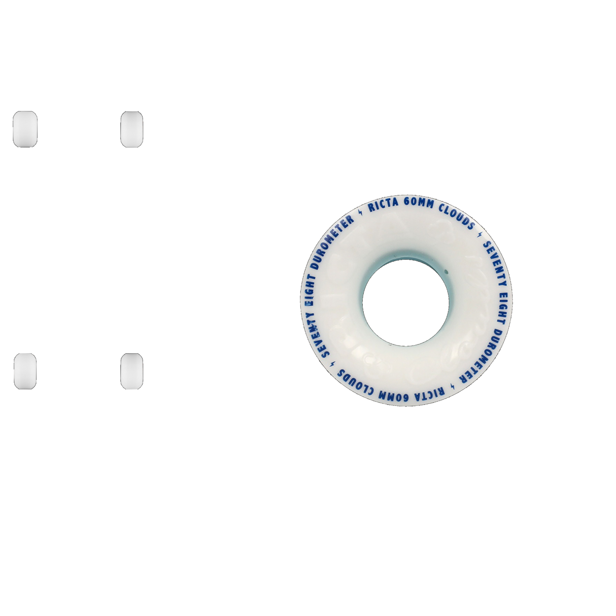 Ricta Clouds 78a Skateboard Wheels - White/Blue 54mm