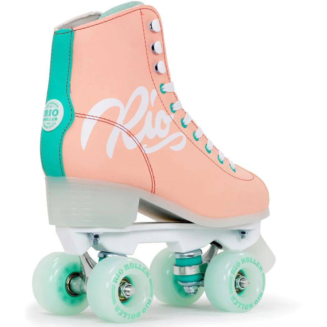 Rio Roller Script Quad Roller Skates - Peach/Green