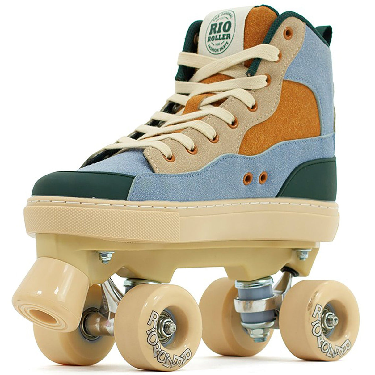 Rio Roller Beats Quad Roller Skates - Blue/Tan