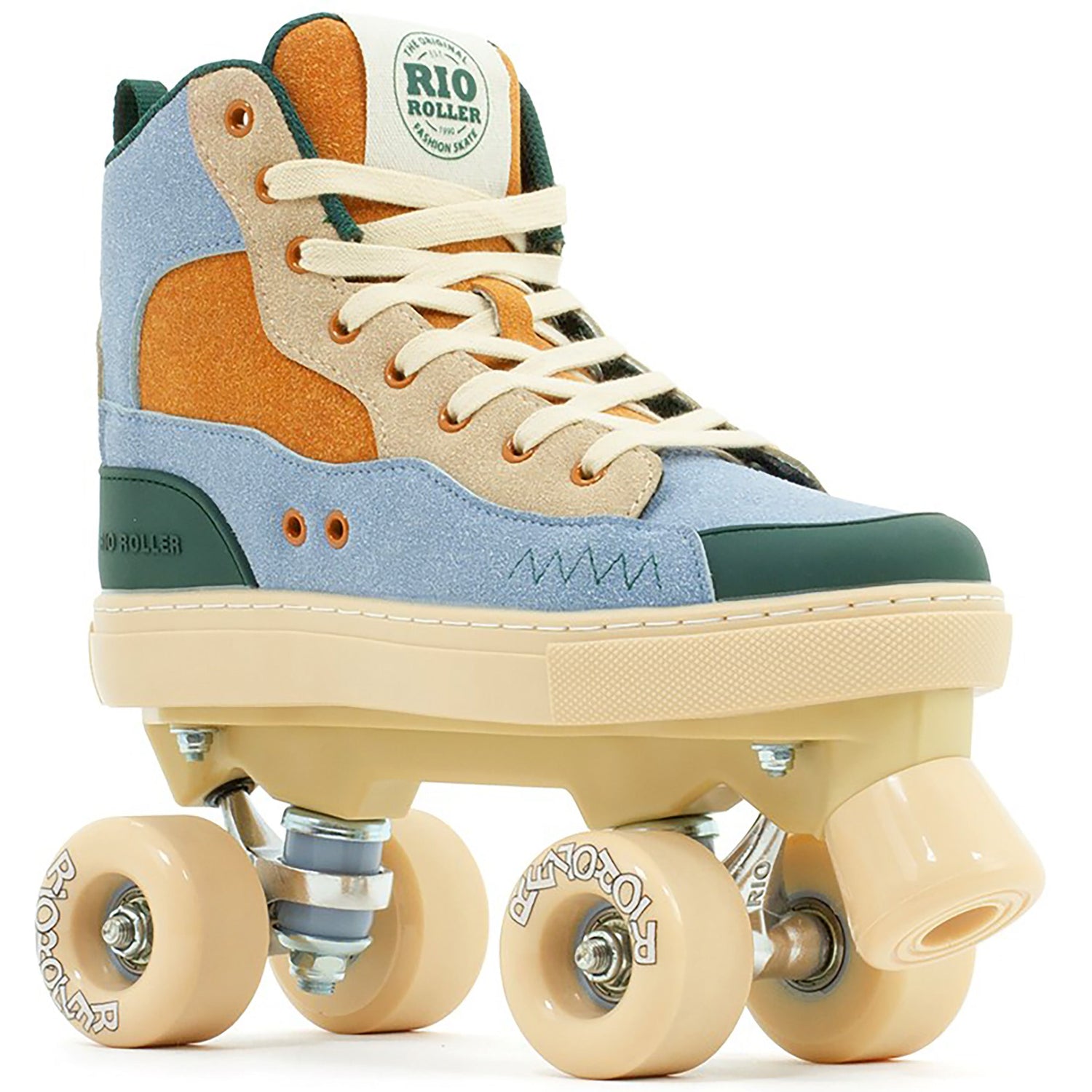 Rio Roller Beats Quad Roller Skates - Blue/Tan