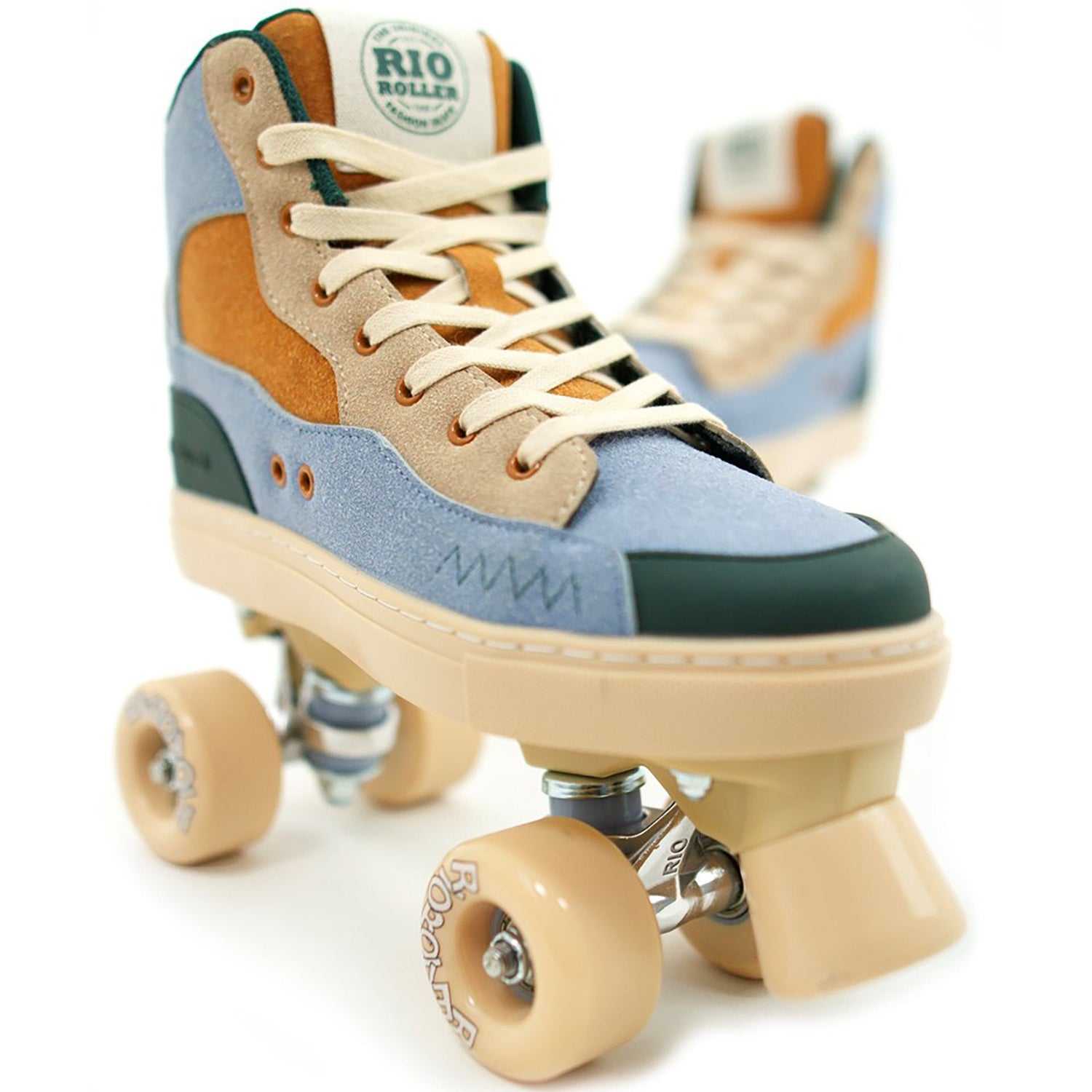 Rio Roller Beats Quad Roller Skates - Blue/Tan