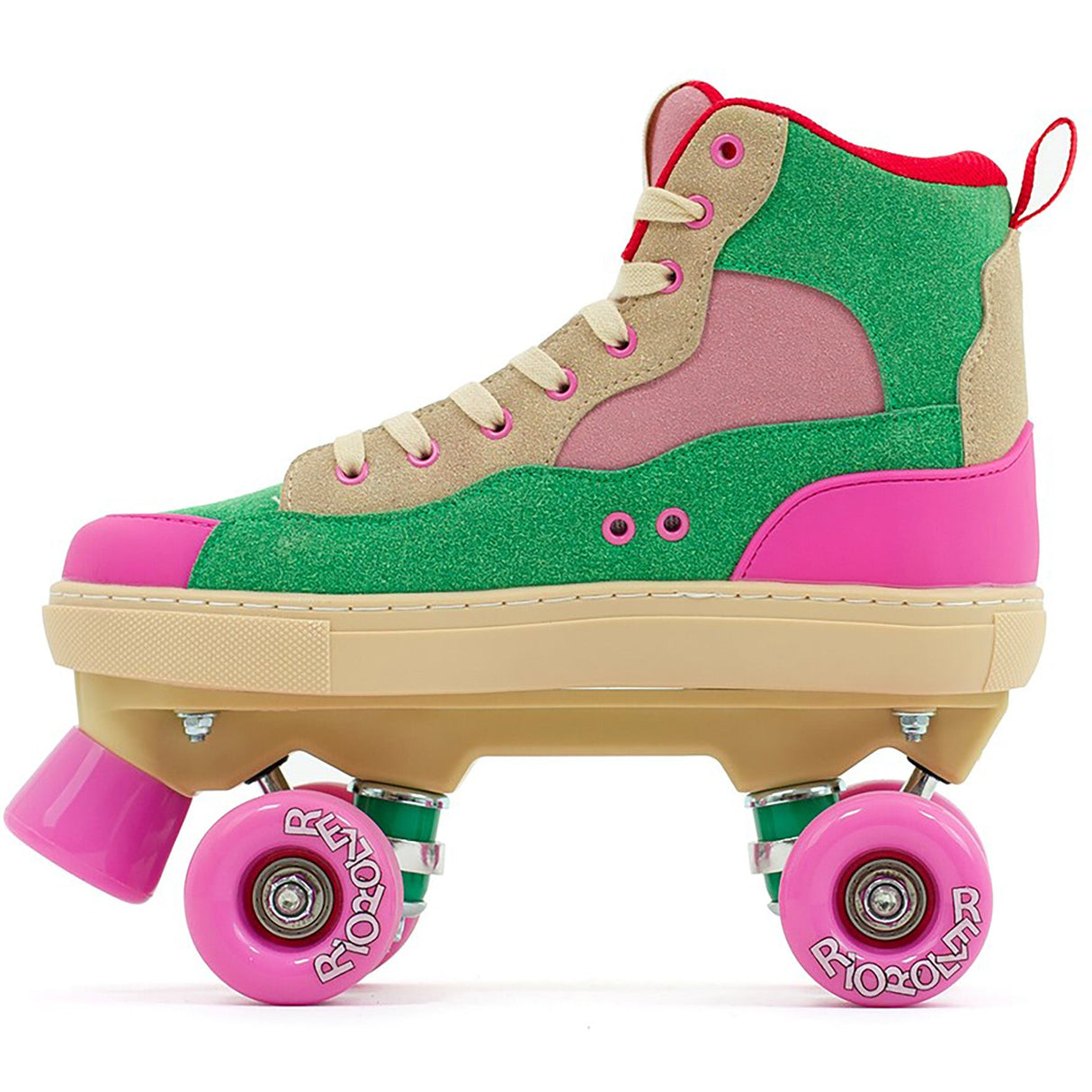 Rio Roller Beats Quad Roller Skates - Pink/Green