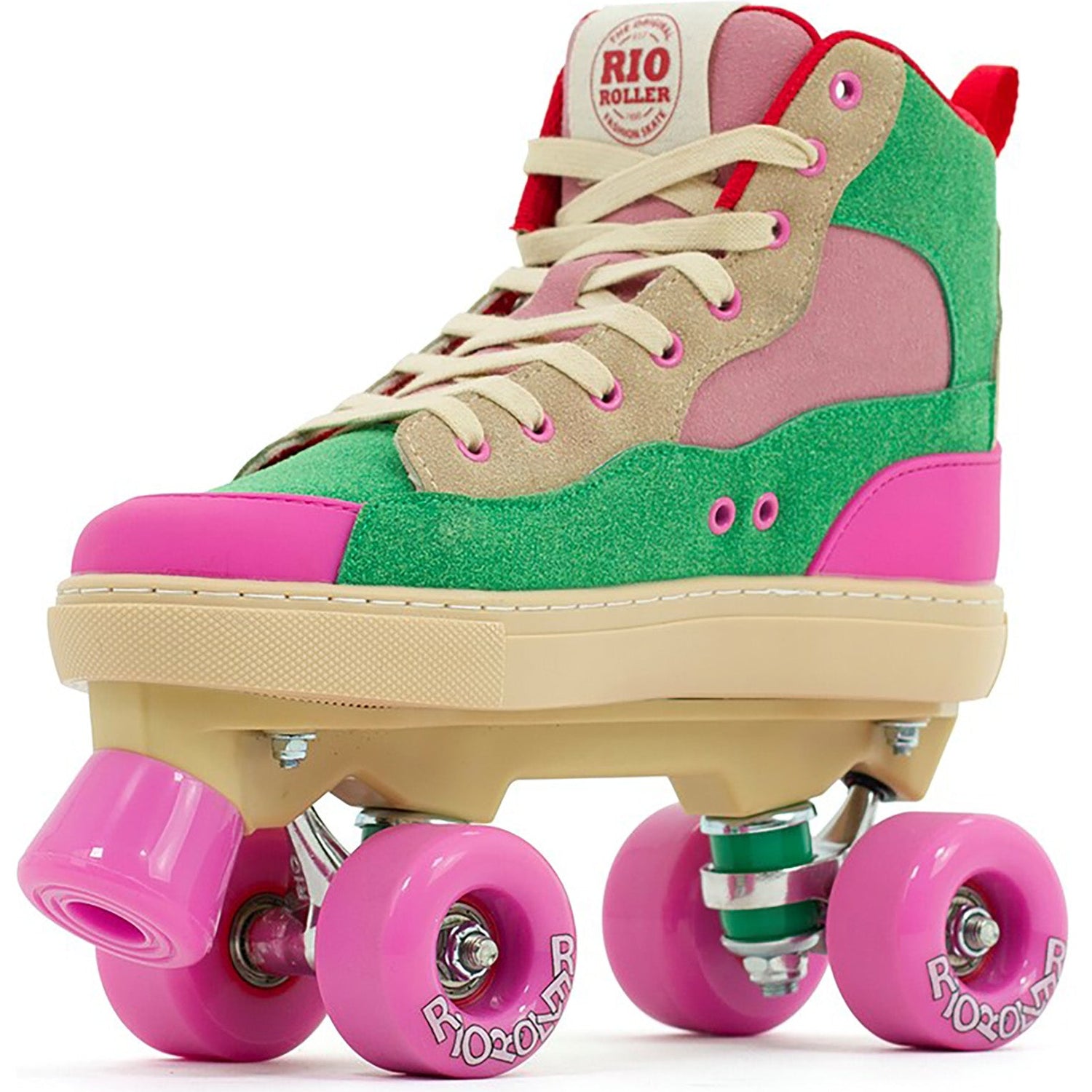 Rio Roller Beats Quad Roller Skates - Pink/Green