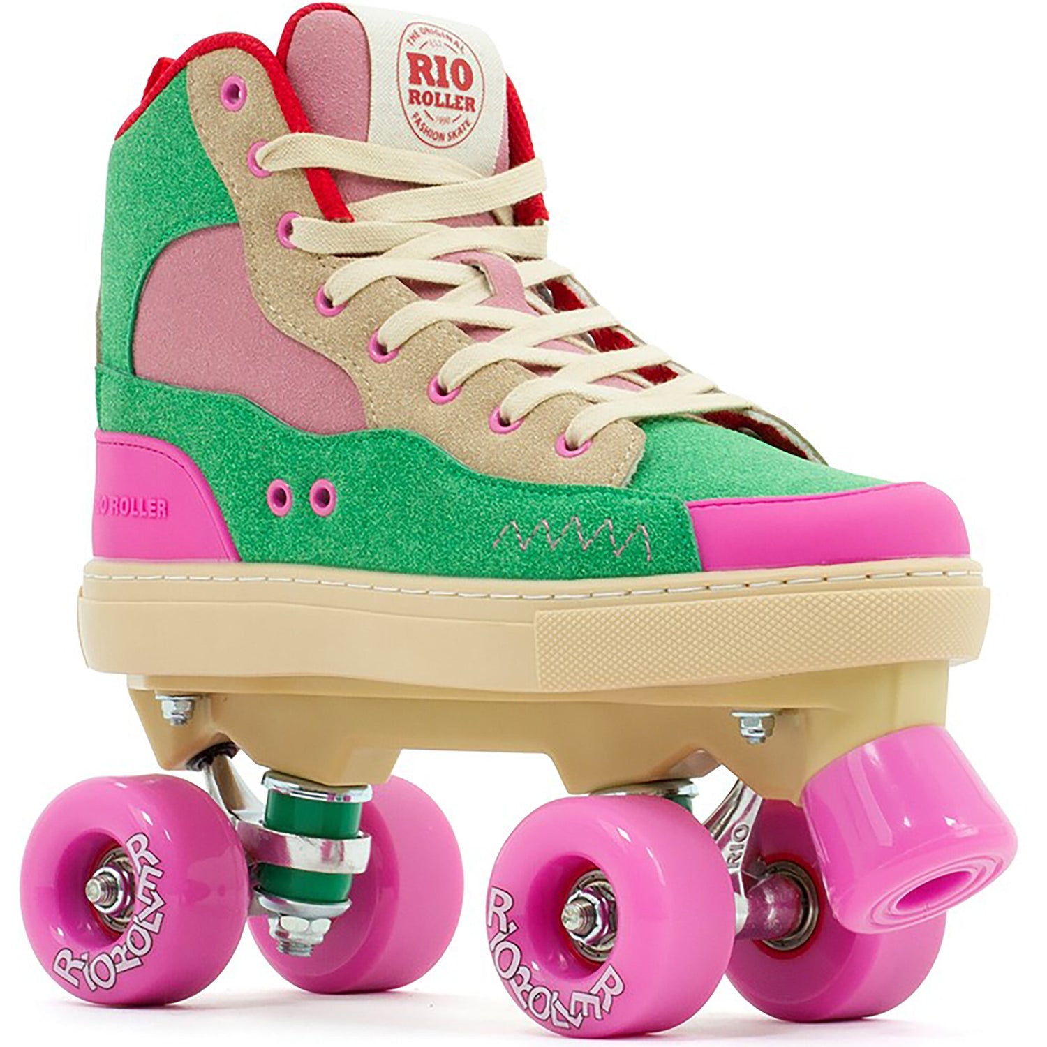 Rio Roller Beats Quad Roller Skates - Pink/Green