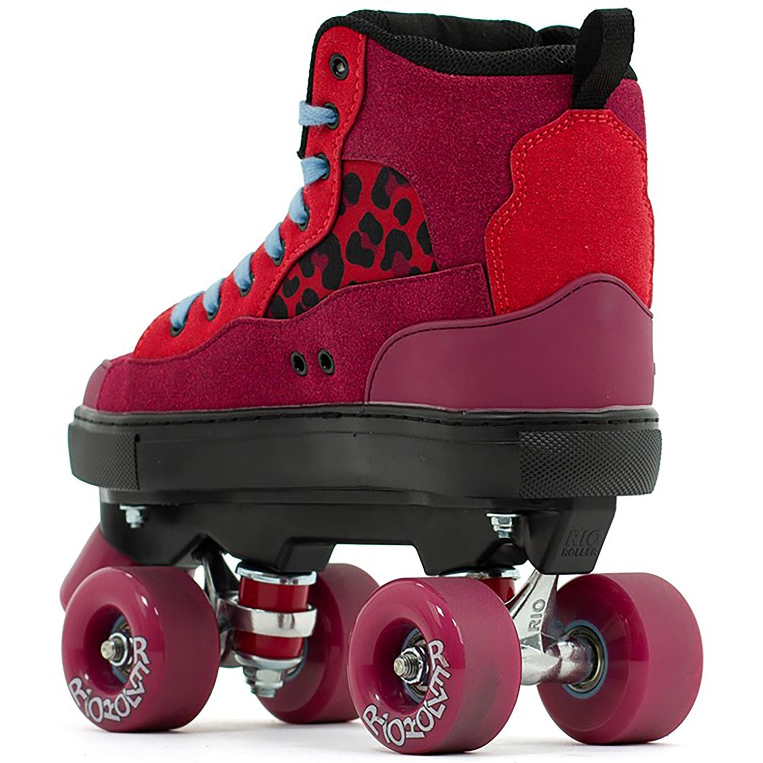 Rio Roller Beats Quad Roller Skates - Red/Leopard