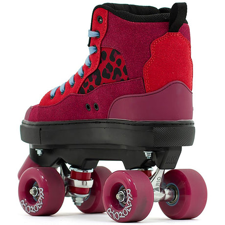 Rio Roller Beats Quad Roller Skates - Red/Leopard