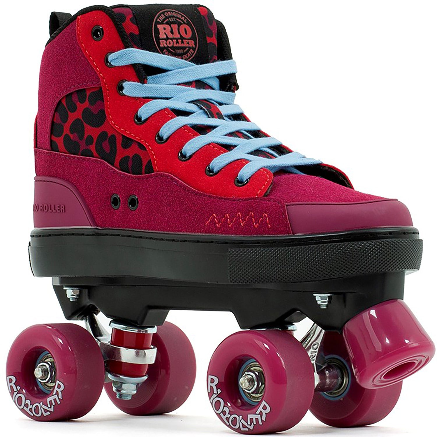 Rio Roller Beats Quad Roller Skates - Red/Leopard