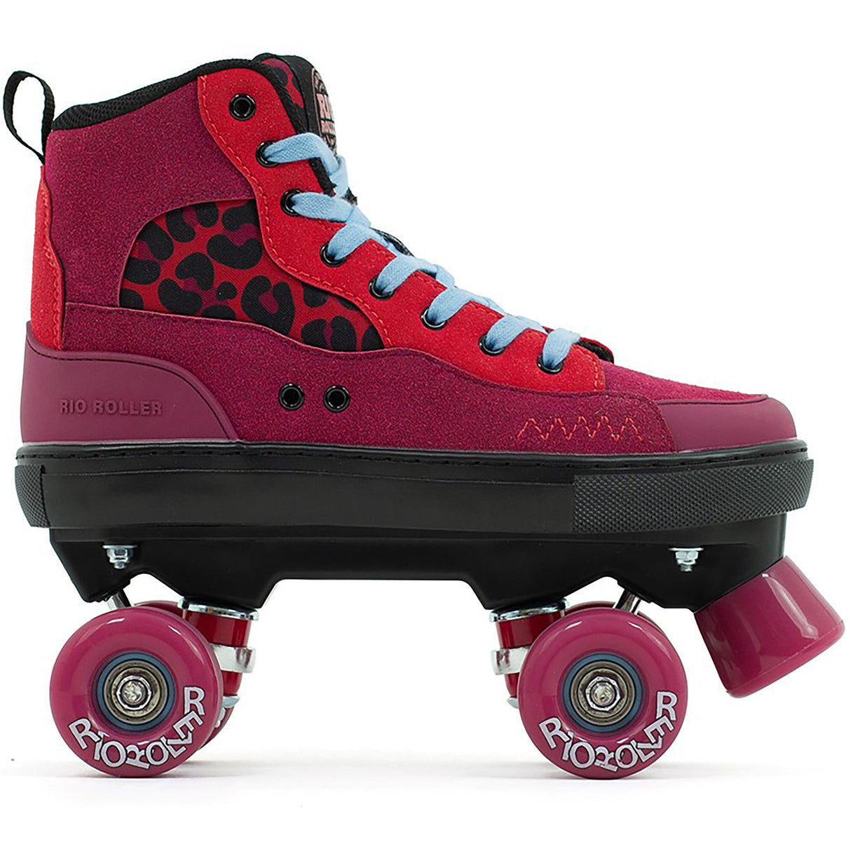 Rio Roller Beats Quad Roller Skates - Red/Leopard