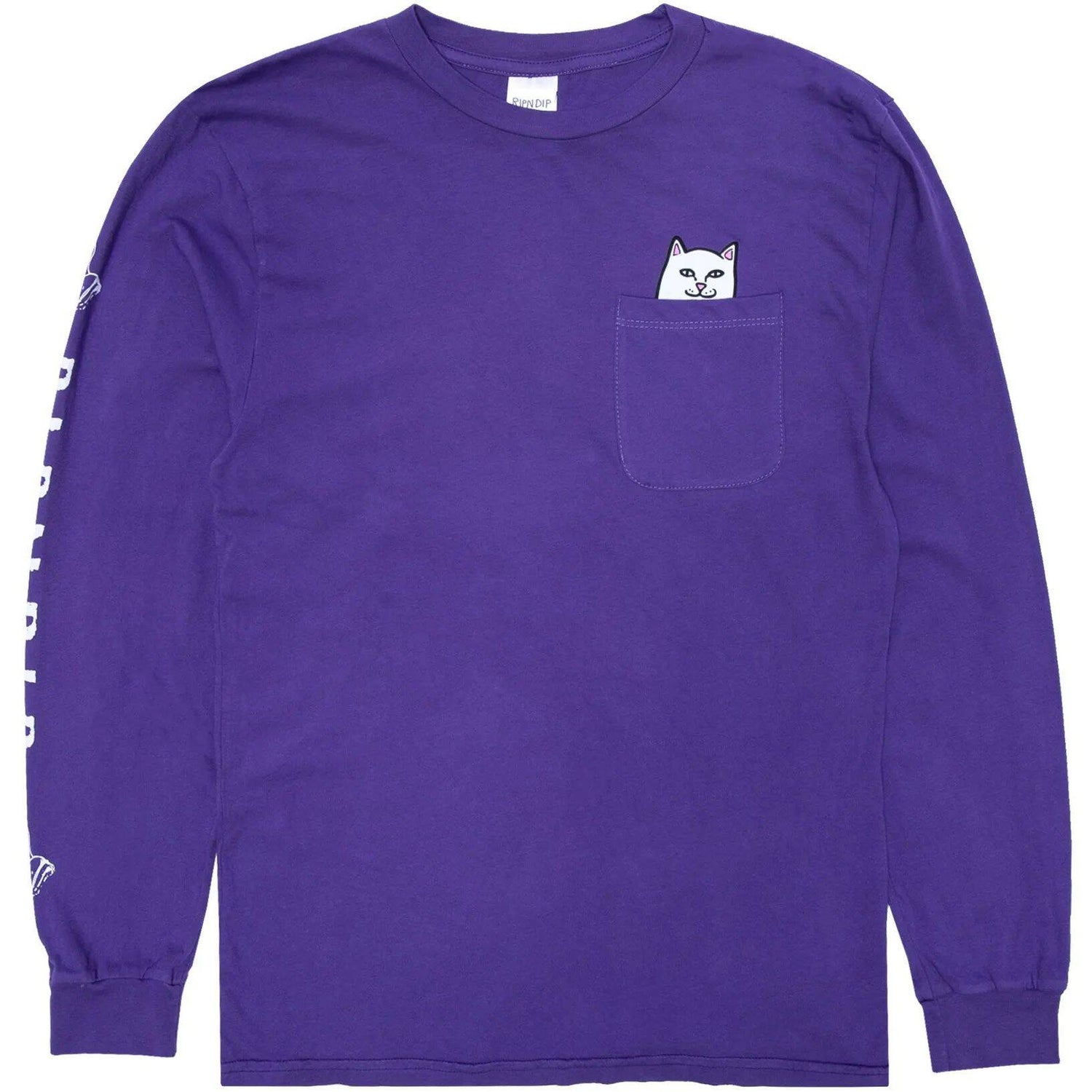 RIPNDIP Lord Nermal Pocket Long Sleeve T Shirt - Purple
