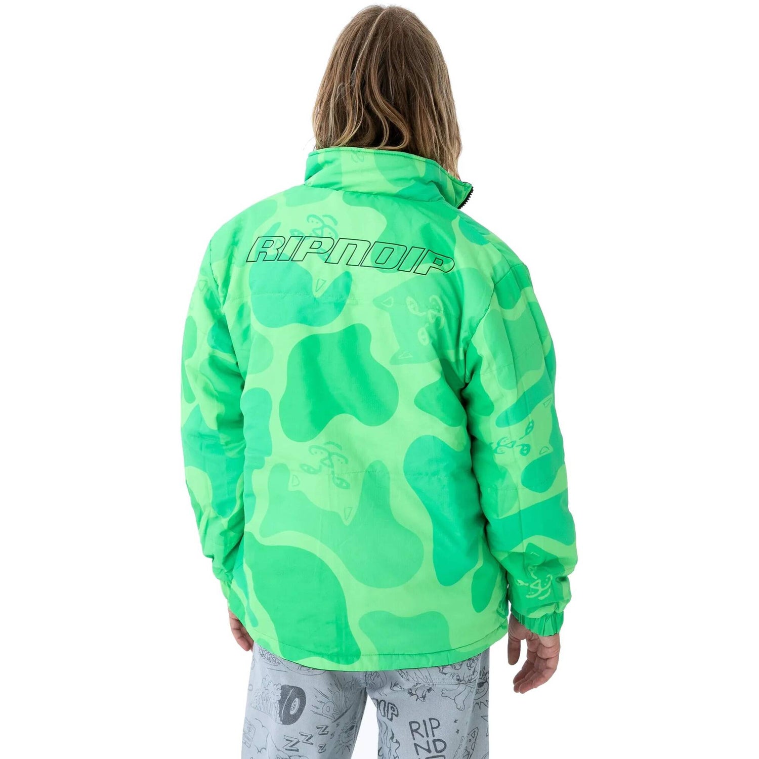 RIPNDIP Neo Nerm Reversible Field Puffer Jacket - Black and Tonal Green