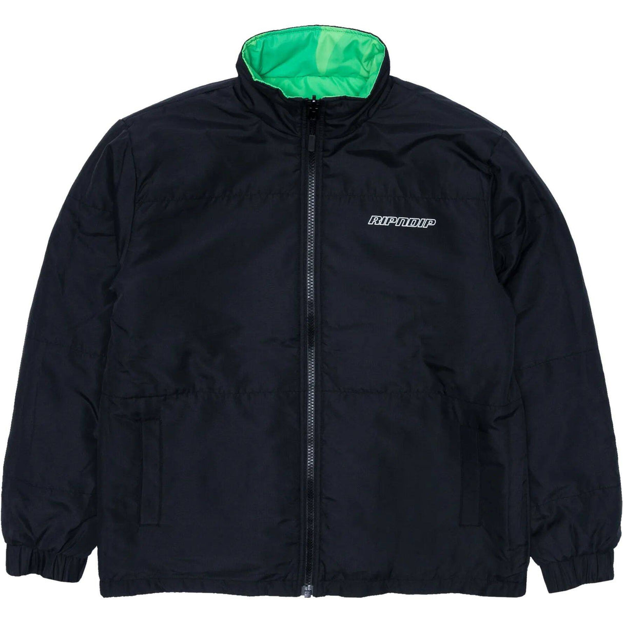 RIPNDIP Neo Nerm Reversible Field Puffer Jacket - Black and Tonal Green