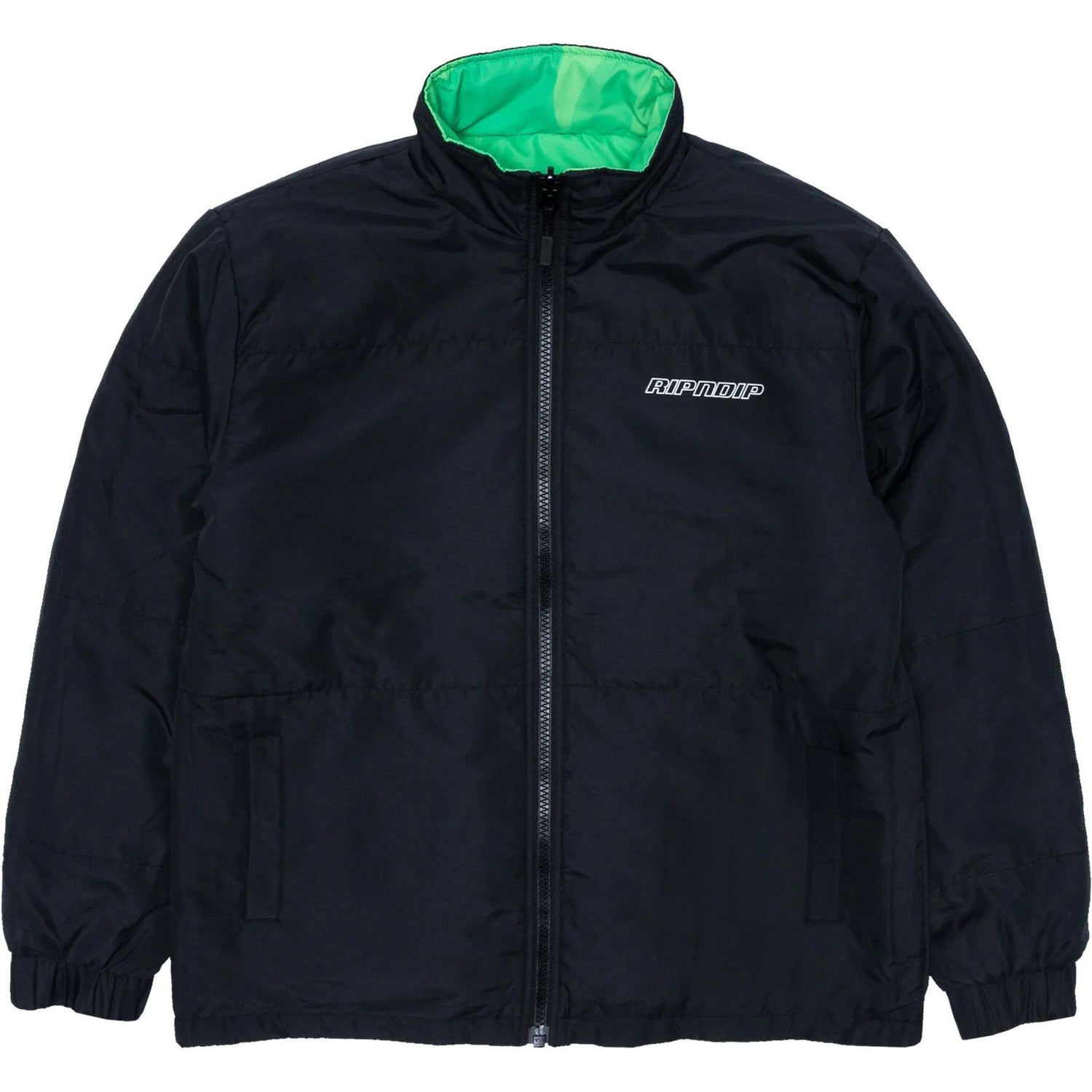 RIPNDIP Neo Nerm Reversible Field Puffer Jacket - Black and Tonal Green