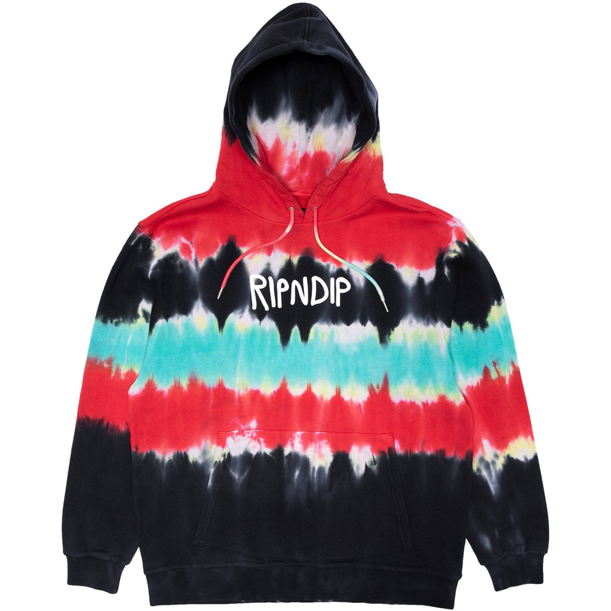 RIPNDIP Rubber Logo Hoodie - Tie Dye SML