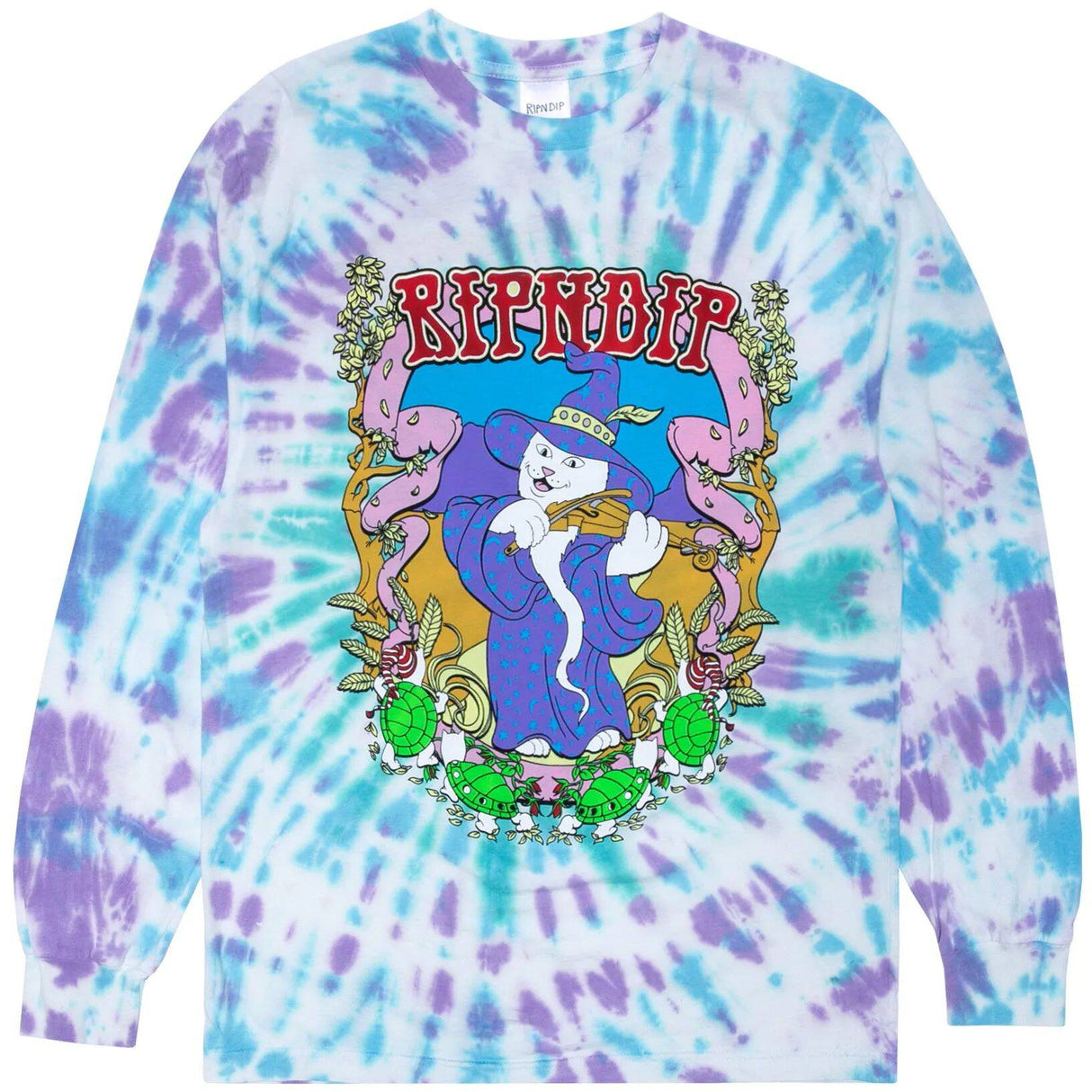 RIPNDIP Wizard Long Sleeve T Shirt - Tie Dye