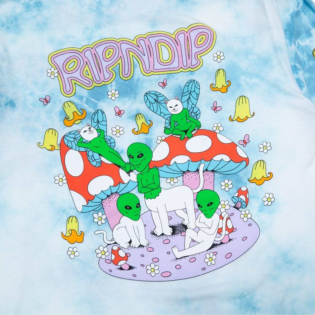 RIPNDIP Best Wishes LS T Shirt - Blue Lightning Wash
