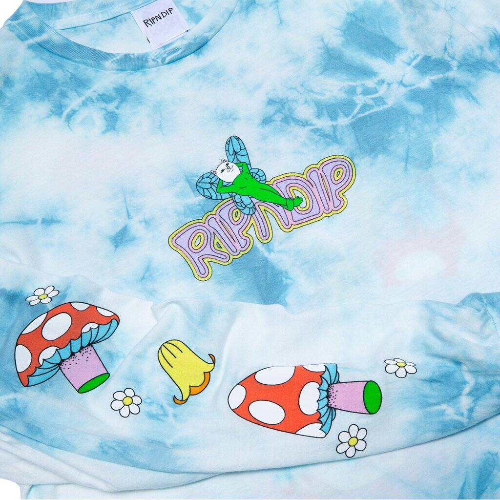 RIPNDIP Best Wishes LS T Shirt - Blue Lightning Wash