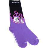 RIPNDIP Welcome To Heck Socks - Black/Purple