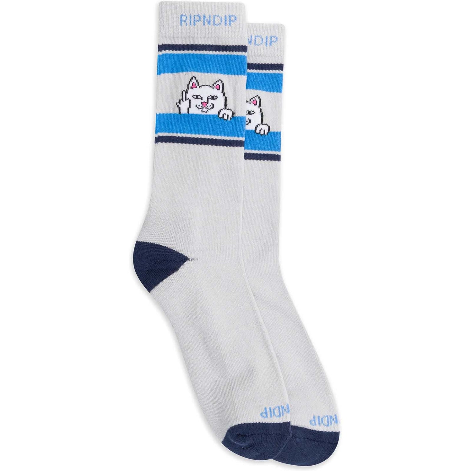 RIPNDIP Peeking Nermal Socks - Ash Heather/Navy