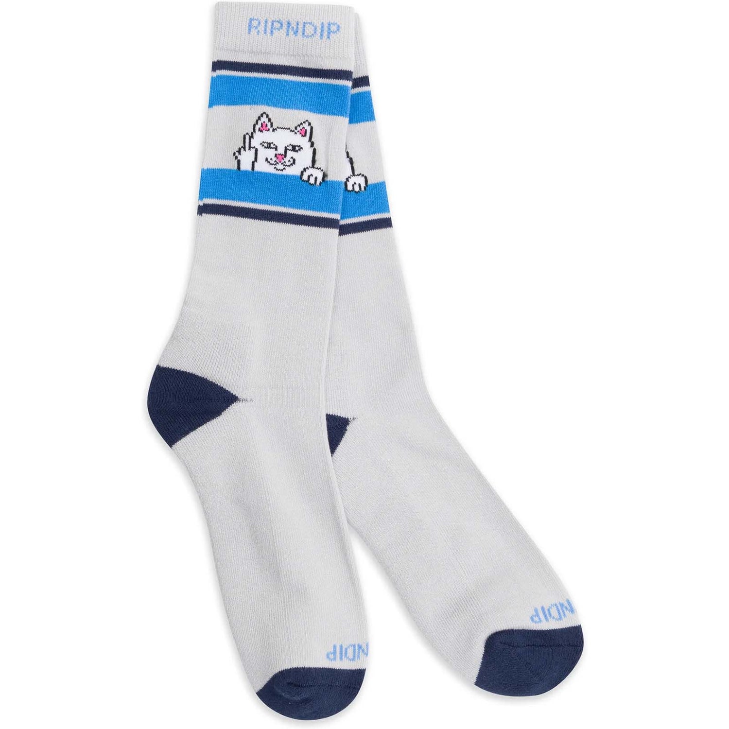 RIPNDIP Peeking Nermal Socks - Ash Heather/Navy