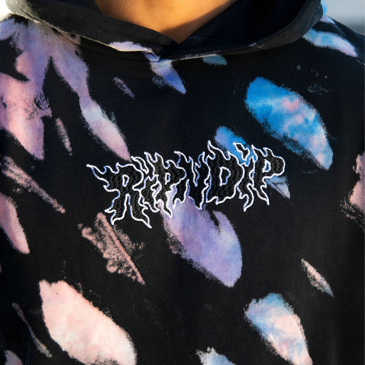 RIPNDIP Blaze Hoodie - Black/Peach/Purple Tie Dye