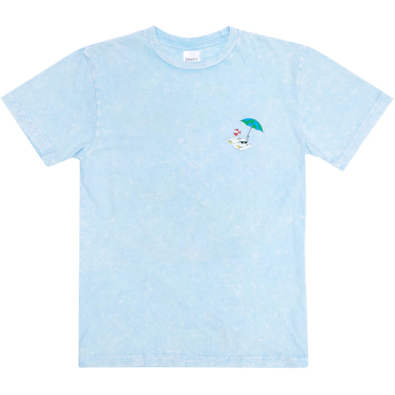 RIPNDIP Lifes A Beach T Shirt - Light Blue Mineral Wash