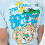 RIPNDIP Lifes A Beach T Shirt - Light Blue Mineral Wash