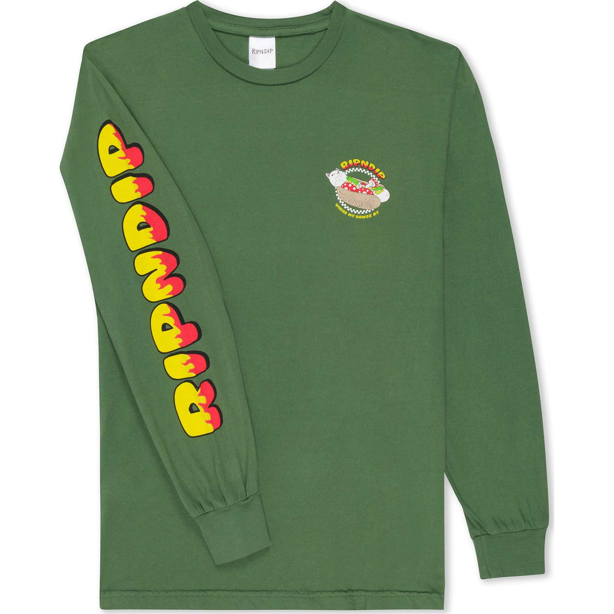 RIPNDIP Glizzy Longsleeve T Shirt - Olive