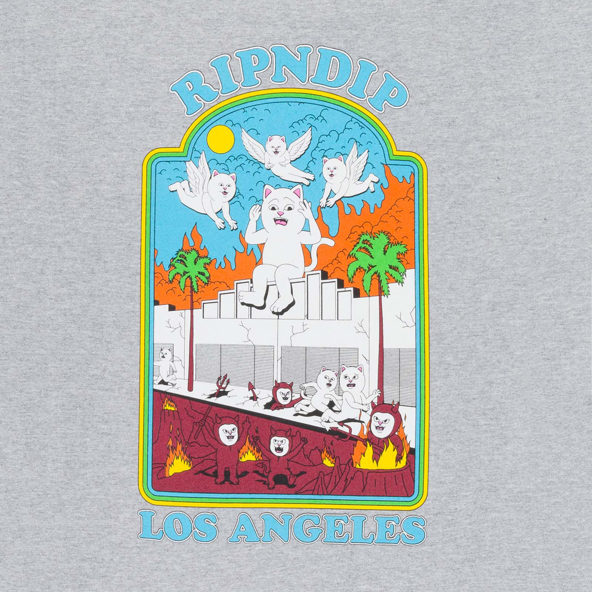 RIPNDIP Heaven On Earth T Shirt - Ash Heather