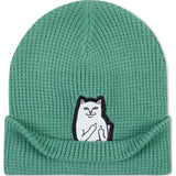 RIPNDIP Lord Nermal Waffle Knit Beanie - Light Pine