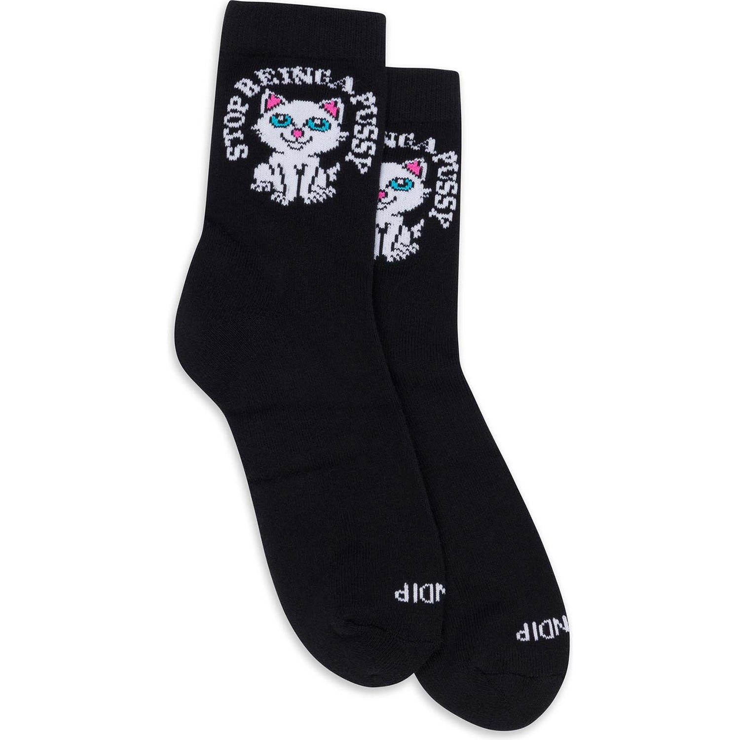 RIPNDIP Stop Being A Pussy Mid Socks - Black