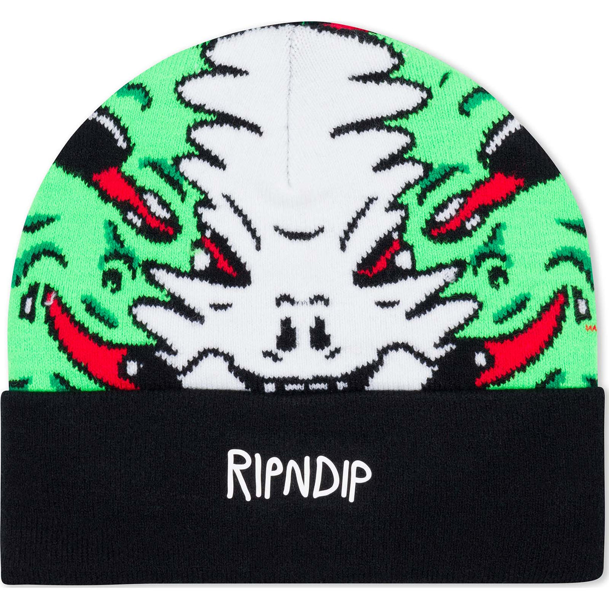 RIPNDIP Skull Face Knit Beanie - Black