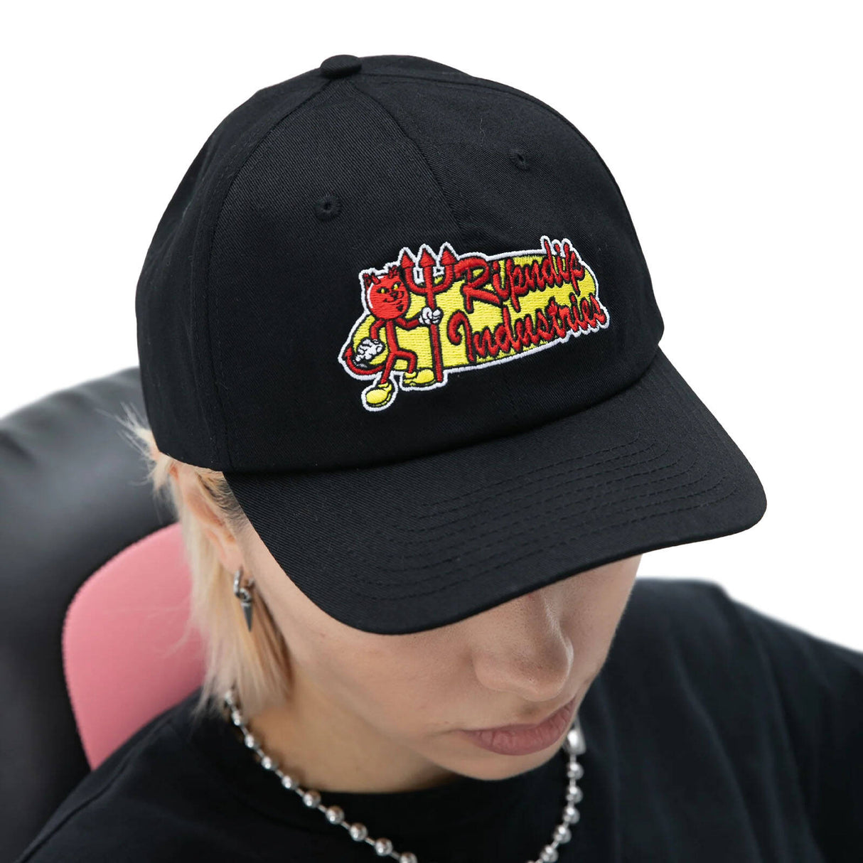 RIPNDIP x World Industries 6 Panel Strapback Cap - Black
