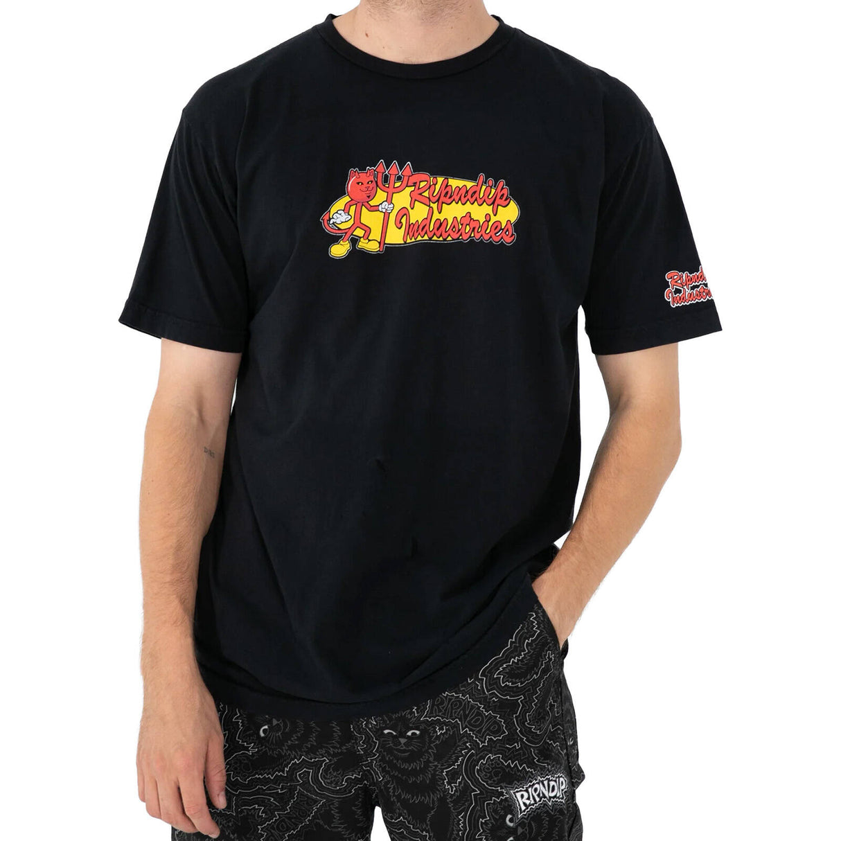 RIPNDIP x World Industries T Shirt - Vintage Black