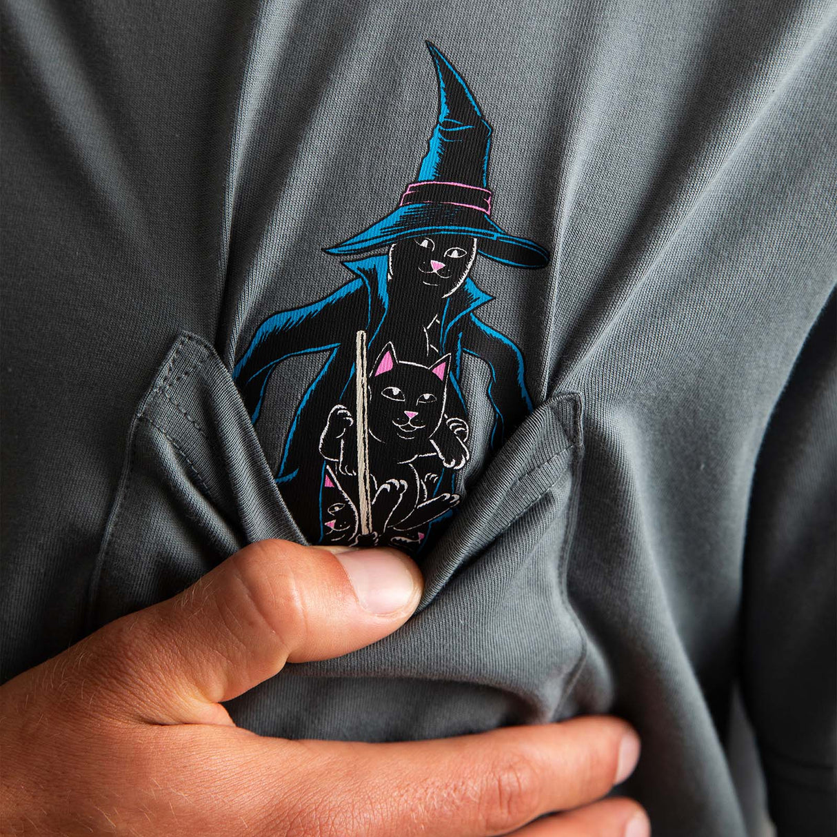 RIPNDIP Jermie Witch Pocket T Shirt - Charcoal
