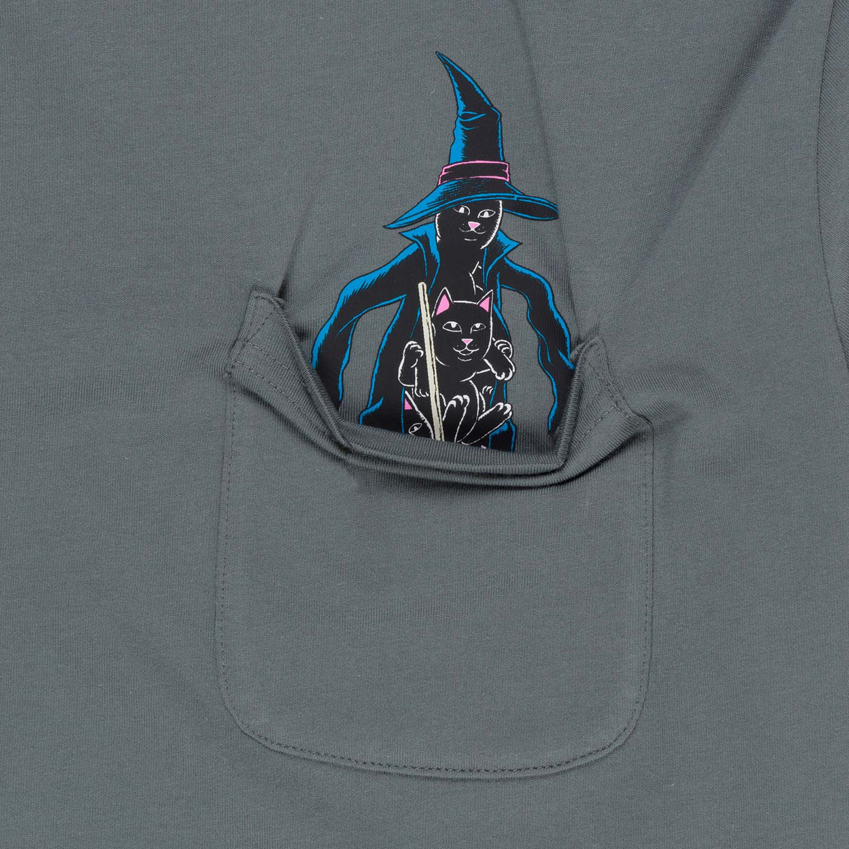 RIPNDIP Jermie Witch Pocket T Shirt - Charcoal